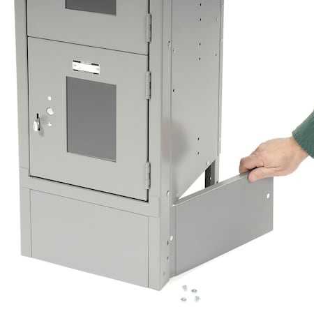 Global Industrial Left And Right End Base For 18inD X 6inH Locker, Gray 652084GY